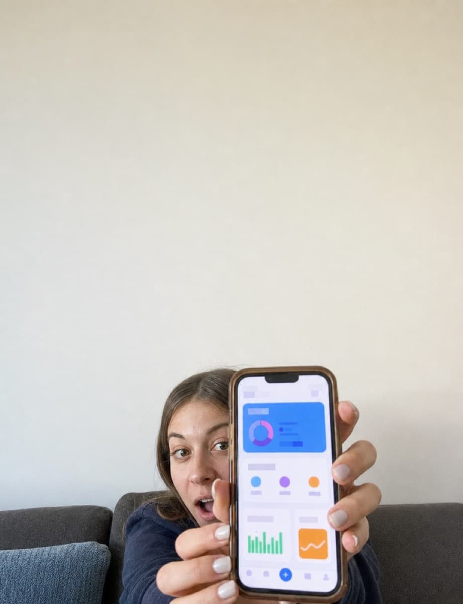A phone screen recording shown beside a creator reacting to it.