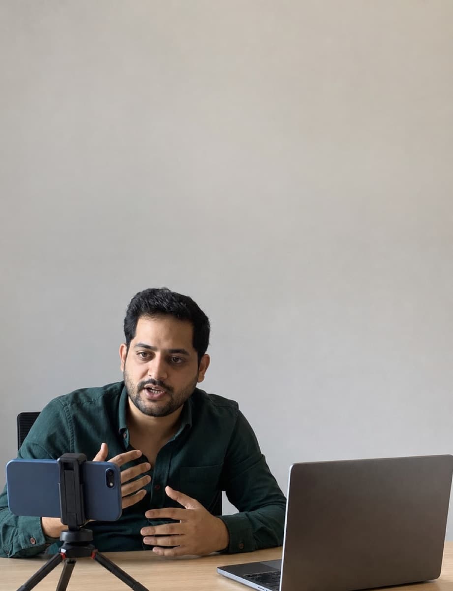 A founder speaking straight to camera about their product.
